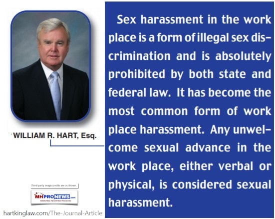 WilliamBillHartSexualHarrasmentIllegalDiscriminationProhibitedStateFederallawMostCommonFormWorkplaceHarrasmentVerbalPhysiclSexHarrasmentMHProNews