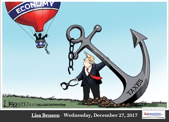 TrumpFreeingEconomicBaloonAncorTaxesPoliticalCartoonDailyBusinessNewsMHProNews575
