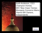 KeithAndersonCEOChampionHomesMHINewClassMonopolyConcernsMemoHarmsMHOwnersIndependnets