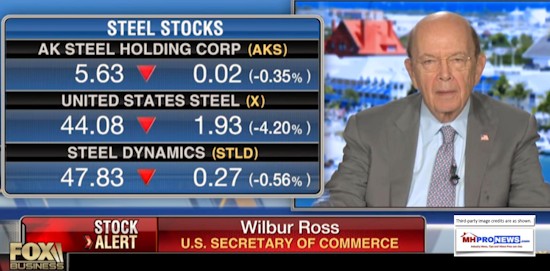 SteelStocksCommerceSecretaryWilburRossDailyBusinessNewsMHProNews550