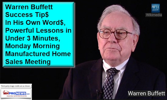 WarrenBuffettSuccessTip$OwnWord$3MinLessonsMondayMorningMHSalesMeeting550