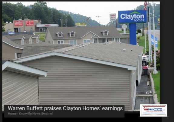 ClaytonHomesRetailCenterKnoxvilleNewsBuffettPraisesClaytonEarningsDailyBusinessNewsMHProNews