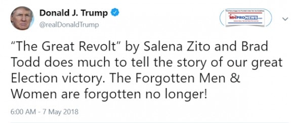 DonaldJTrumpTweetsalenaZitoGreatRevoltManufacturedHousingIndustrDailyBuisnessNewsMHproNews