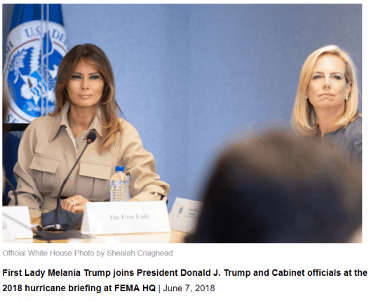 FLOTUSMelaniaTrumpFEMABriefingJune72018OfficialPhotoManufacturedHousingIndustryDailyBusinessNewsMHProNews