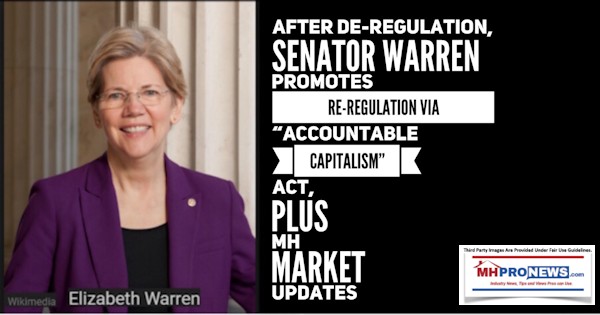 AfterDeRegulationsSenWarrenPromotesReRegulationViaAccountableCapitalismActMHMarketUpdates