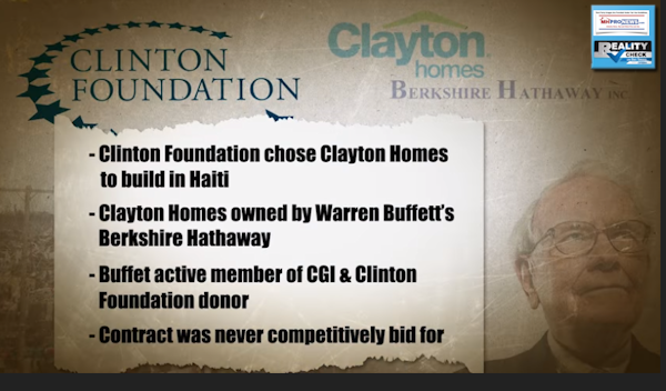 ClintonFoundationChoseClaytonHomesBuildHaitiWarrenBuffettBerkshireHathawayRealityCheckDailyBusinessNewsMHProNews600