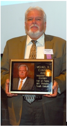 Mike evans rv mh hall of fame award centennial homes posted mhpronews com 