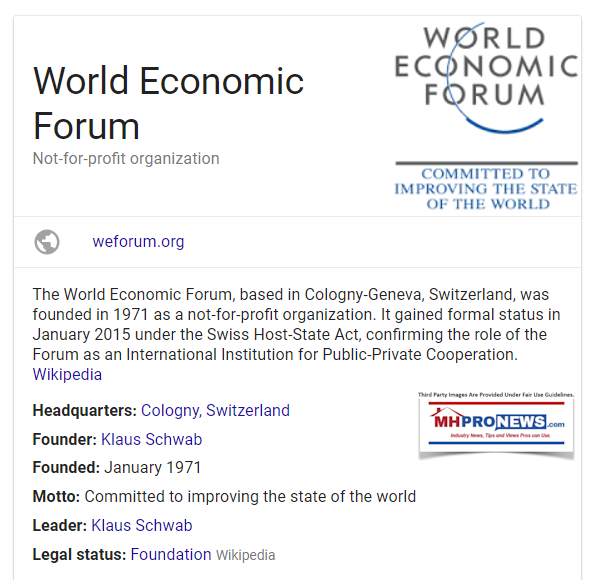 WorldEconomicForumManufactruedHousingIndustryDailyBusinessNewsMHProNews