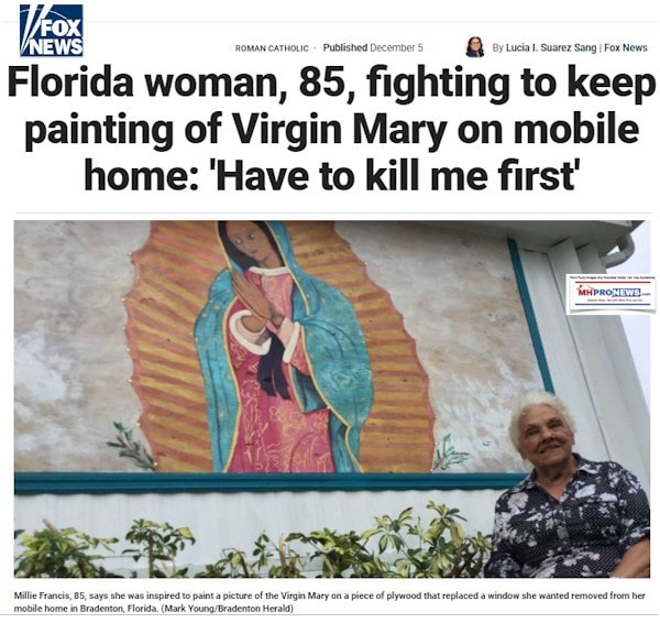 FlorideWoman85FightingKeepPaintingVirginMaryMObilehomeHavetoKillMeFirstDailyBusinessNewsMHProNewsFox