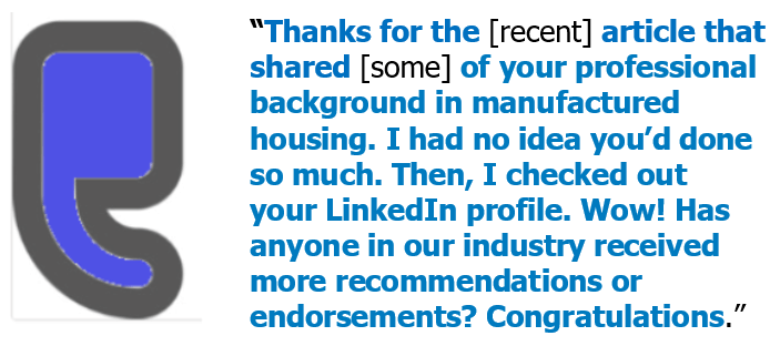 ProfessionalBackroundLinkedInProfileRecommendationsQuoteMHProNEws