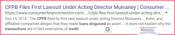 CFPBFilesSuitDisguisedCreditTransactionDailyBusinessNewsMHProNews