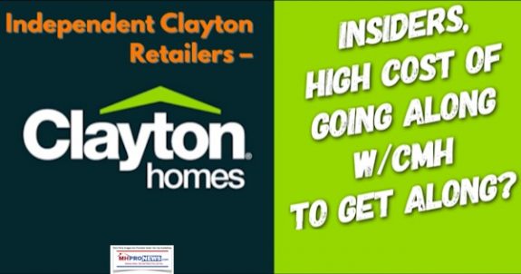 IndependentClaytonHomesLogoRetailersInsidersHighCostGoingAlongwCMHGetAlongDailyBusinessNewsMHProNews