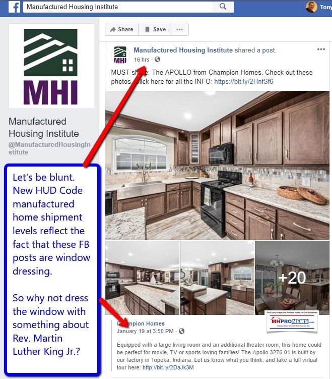 ManufacturedHousingInstituteFacebookPageMLKWeekendWhyNoMartinLutherKingJrConnectedPostDailyBusinessNEwsMHProNews