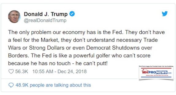 POTUSTrump12242018FEDpowerfulGolferCantPuttDailyBusinessNewsMHproNews