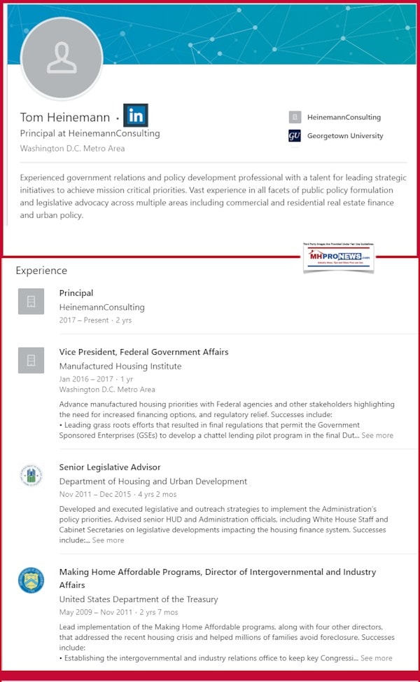 TomHeinemannHeinemannConsultingNAMHCOManufacturedHousingIndustryDailyBusinessNewsMHProNews