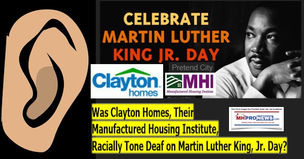 WasClaytonHomesLogoManufacturedHousingInstituteLogoRaciallyToneDeafMartinLutherKingJrDayDailyBusinessNewsManufacturedHousingMHProNews