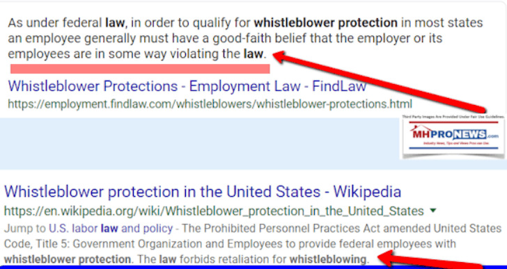 WhistleblowerProtectionLawsManufacturedHousingIndustryDailyBusinessNewsMHproNews