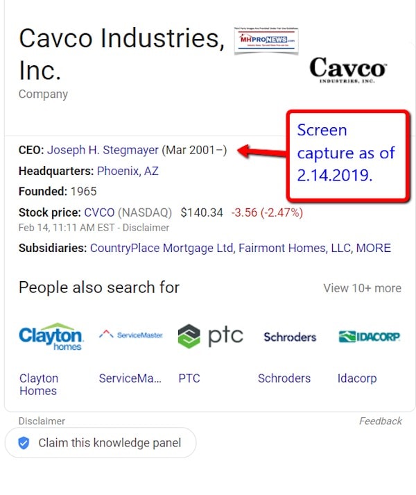 CavcoIndustriesWikiPage2142019ManufacturedHousingIndustryDailyBusinessNewsMHProNews