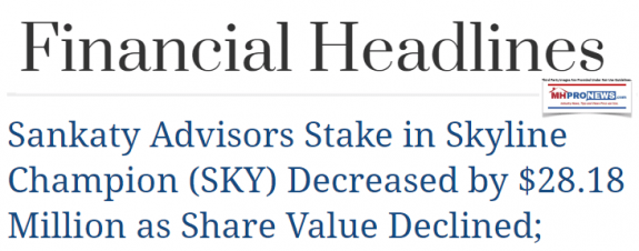 SankatyAdvisorsStatkeInSkylineChampionDecreased28.1MillionShareValuesDeclinedDailyBusinessNewsMHProNews