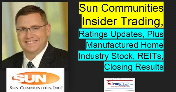 SunCommunitiesInsiderTradingRatingsUpdatesPlusManufacturedHomeIndustryStockREITsClosingResultsDailyBusinessNewsMHProNews