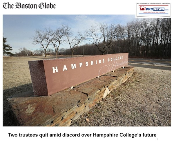 BostonGlobeTwoTrusteesQuitDiscordHampshireCollegeFutureDailyBusinessNewsMHProNews