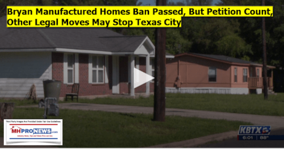 BryanPassesManufacturedHomesBanButPetitionOtherLegalMovesMayStopTexasCityDailyBusinessNewsMHProNews