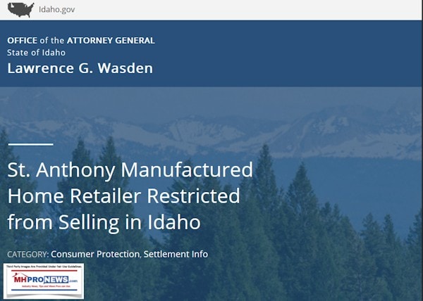 IdahoLawrenceGWasdenStAnthonyManufacturedHomeRetailerRestrictedSellingIdahoDailyBusienssNewsMHProNews