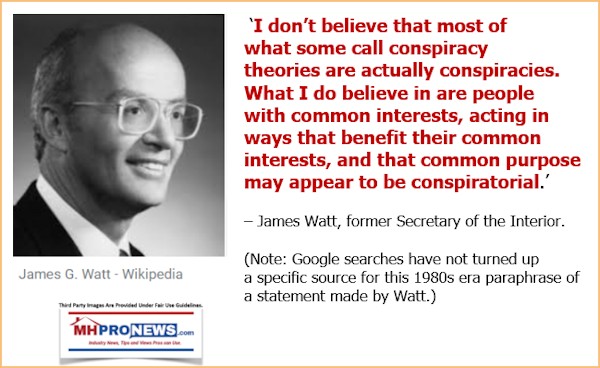 JamesGWattPhotoQuoteIdontBelieveinConspiracyTheoriesPeopleWithCommonInterestsActingInWaysAppearConspiratorialDailyBusinessNewsMHProNews