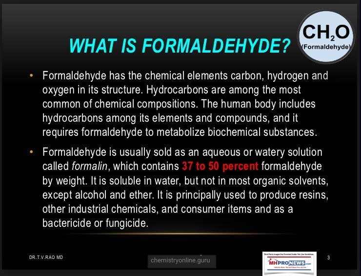 WhatIsFormaldehydeCh2OManufacturedHomeDailyBusinessNewsMHProNews