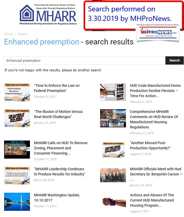 This search on the topic of enhanced preemption on this date yields 2 pages of results on the MHARR website. 