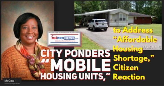 CityPondersMobileHousingUnitsAddressAffordableHousingShortageCitizenReactionManufacturedHousingMHProNews