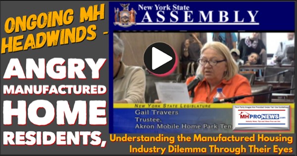 HeadwindsAngryManufacturedHomeResidentsUnderstandingManufacturedHousingDilemmaThroughTheirEyesNYStateAssemblyGailTraversTrusteeAkronMobileHomeParkMHProNews