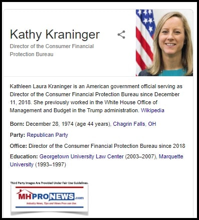 KathyKraningerDirectorCosumerFinancialProtectionBureauWikiDailyBusinessNewsMHProNews