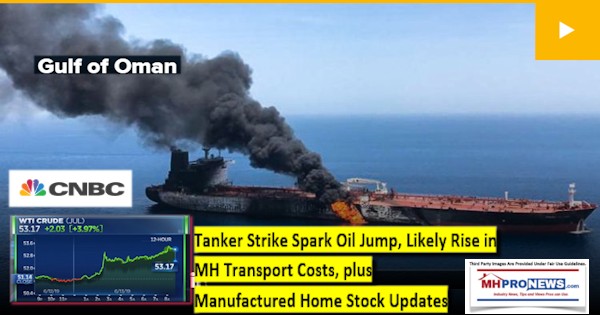 TankerStrikeSparkOilJumpLikelyMHTransportCostsManufacturedHomeStockUpdates