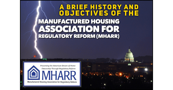 ABriefHistoryObjectivesOfManufacturedHousingAssociationForRegulatoryReformLogoMHARRlogo-2