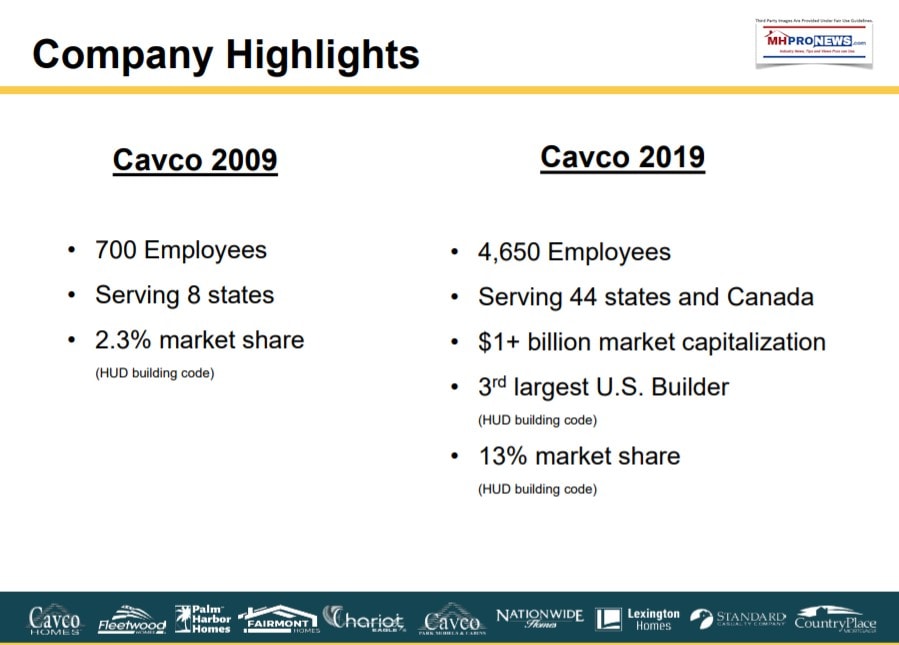 CavcoIndustriesCVCOCompanyHighlightsJuly2019IRpresentationManufacturedHomeIndustryMHProNews