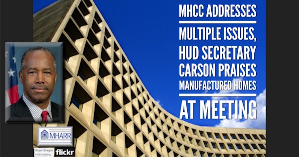 MHCCAddressesMultipleIssuesHUDSecretaryCarsonPraisesManufacturedHomesAtMeetingMHARRLogo