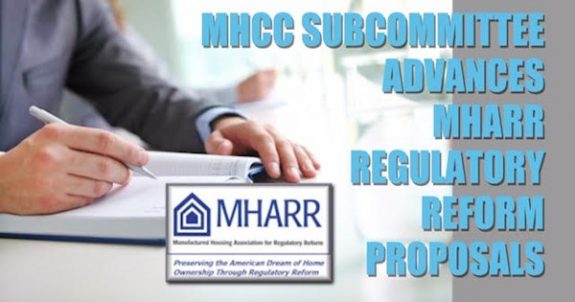 MHCCSubcommitteeAdvancesMHARRRegulatoryReformProposalsManufacturedHousingAssocRegulatoryReformLogoSB