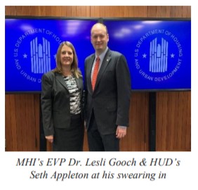 MHIsExecVPLesliGoochPhDHUD-SethAppletonSwearingInManufacturedHomeProNews