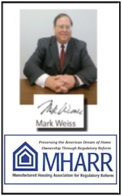 MarkWeissMHARRphotoLogoManufacturedHousingAssocRegulatoryReformlogo