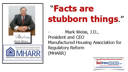 MarkWeissQuoteFactsAreStubbornThingsManufacturedHousingAssocRegulatoryReformLogo