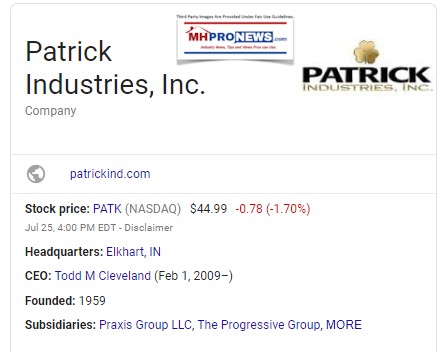 PatrickIndustriesWikimanufactueredhousingMHProNews