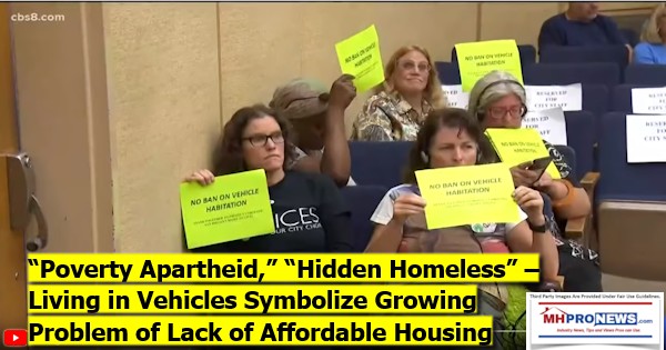 PovertyApartheidHiddenHomelessnessLivingInVehiclesSymbolizeGrowingProblemLackAffordableHousingMHProNews