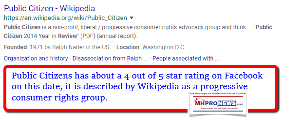 PublicCitizenWikipediaManufacturedHomeProNews