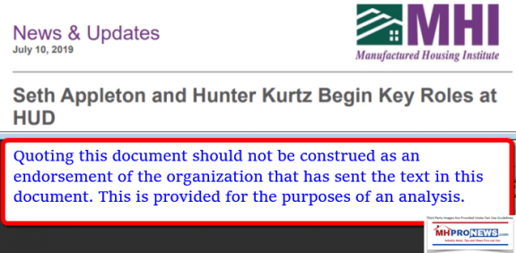 SethAppletonHunterKurtzBeginKeyRolesAtHUDManufacturedHousingInstituteLogoMHILogoNewsUpdatesJuly102019MHProNews