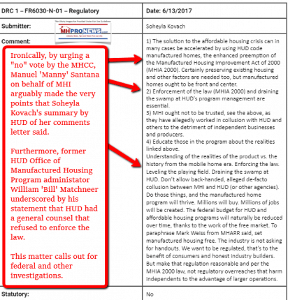 DRC1SoheylaKovachEnforceEnhancedPreemptionManufacturedHousingImprovementAct2000HUD-MHIcollusionAllegationDrainSwampHUD