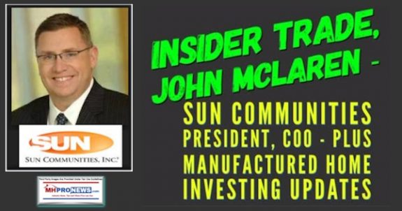 InsiderTradeJohnMcLarenPresCOOSunCommunitiesSUIManufacturedHomeInvestingUpdates