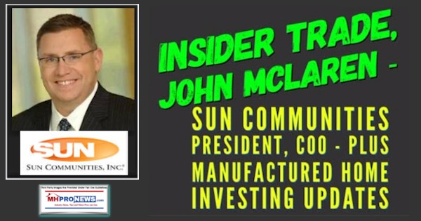 InsiderTradeJohnMcLarenPresCOOSunCommunitiesSUIManufacturedHomeInvestingUpdates