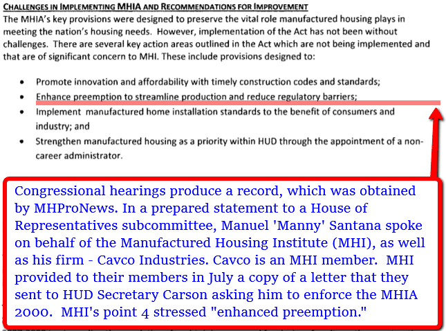 ManuelMannySantanaCommentsHouseFinancialServices2012HearingEnhancedPreemptionManufacutredHousingImprovementAct2000ManufacturedHomeProNews