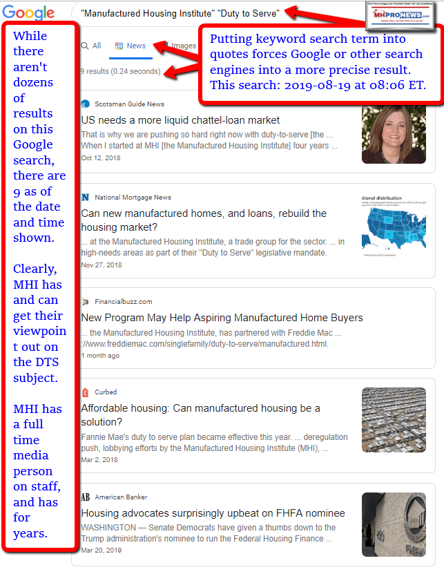 ManufacturedHousingInstituteDutyToServeGoogleSeach8192019MHProNews